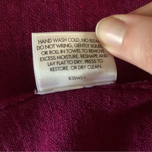 Eileen Fisher Magenta Wool Open Front Cardigan - Picture 6 of 8